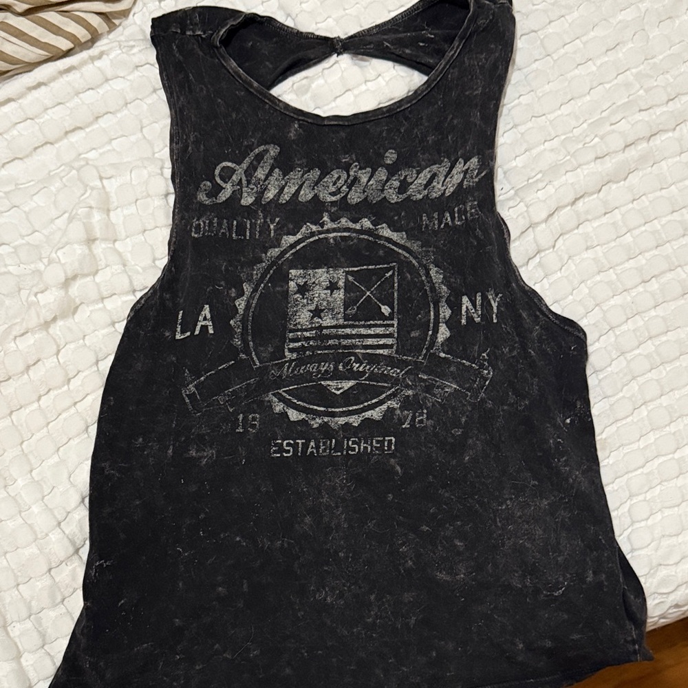 American Vintage Charcoal Graphic Muscle Tee